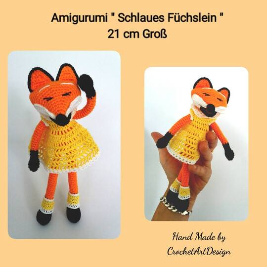 Anleitung Amigurumi „Schlaues Füchslein„  21 cm Groß