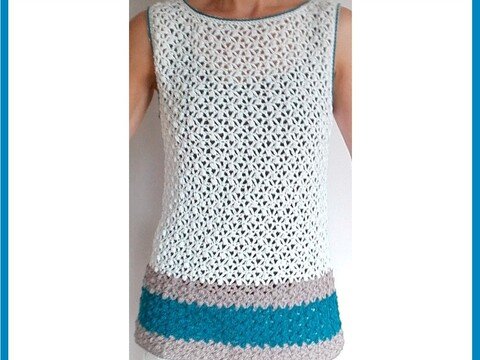 Häkeltop Büschelgitter Gr. S - XXL