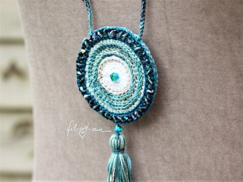 Häkelkette im Boho-Style mit Quaste, Häkelanleitung