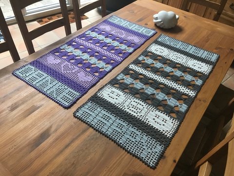 Häkeln / Tischläufer 2 in 1 ! Danke / Happy