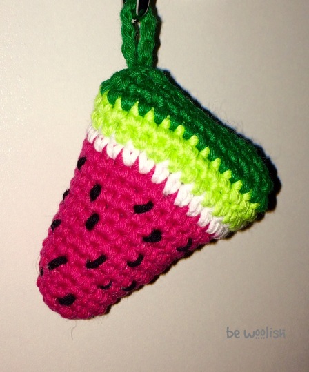 Häkelanleitung Melone - Taschenbaumler Geschenkanhänger Schlüsselanhänger