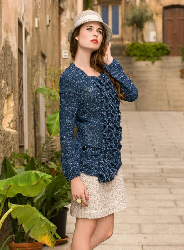 Strickanleitung Bouclé-Jacke Solidea