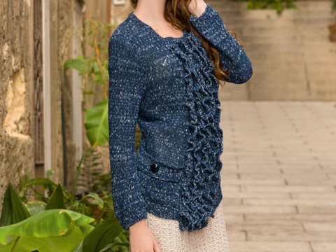 Strickanleitung Bouclé-Jacke Solidea