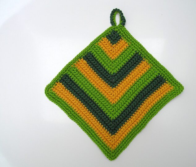 Häkelanleitung Topflappenset "Bohnen"