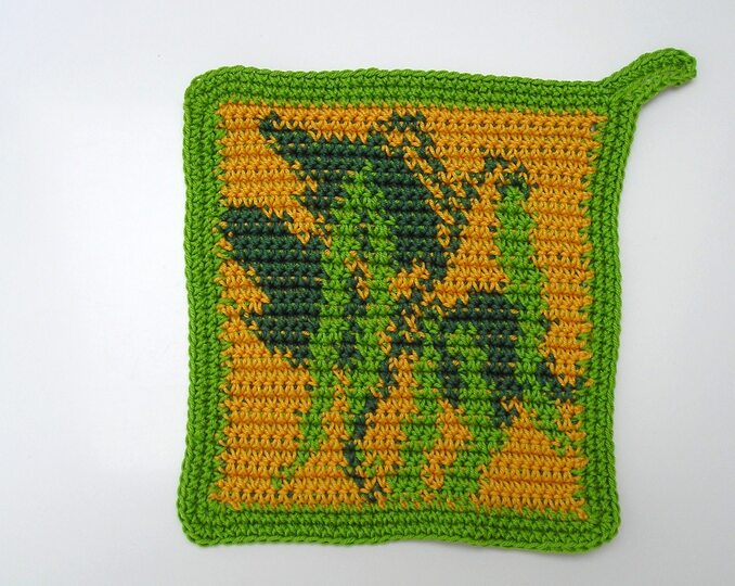 Häkelanleitung Topflappenset "Bohnen"