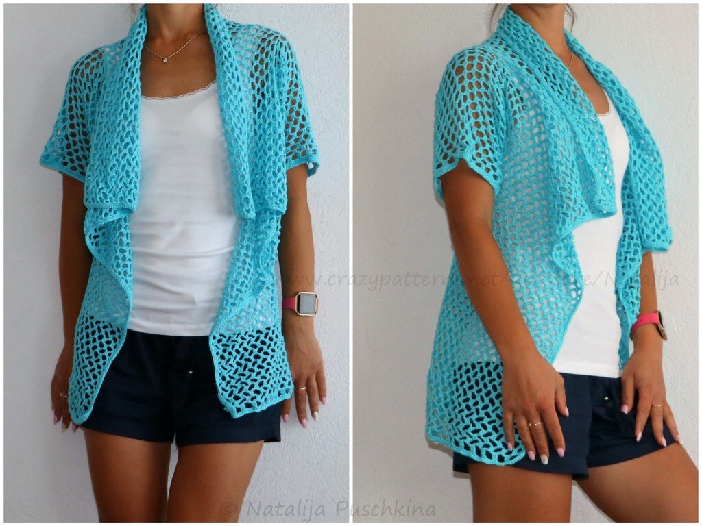 Netz Jacke für Sommer und Urlaub - Häkelanleitung