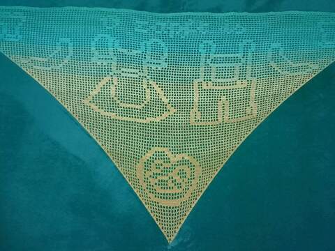 Motivtuch "O zapft is", Dreieckstuch, Häkelanleitung