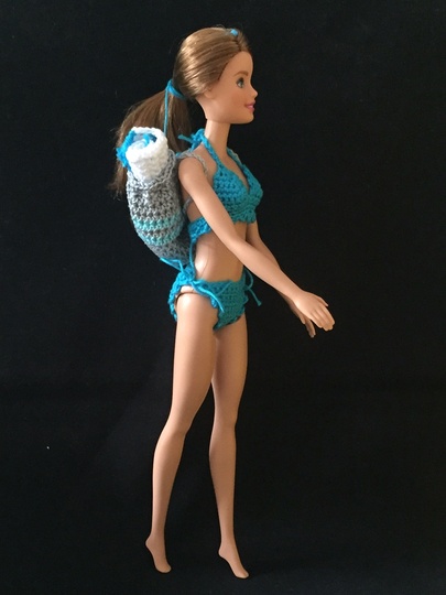 Häkelanleitung Bikini, Matchsack und Handtuch - für Anziehpuppe