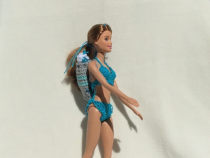 Häkelanleitung Bikini, Matchsack und Handtuch - für Anziehpuppe