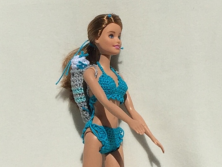 Häkelanleitung Bikini, Matchsack und Handtuch - für Anziehpuppe