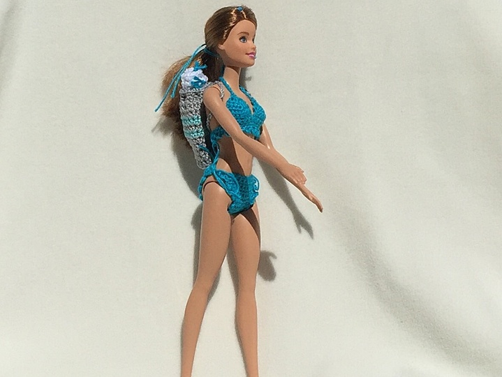 Häkelanleitung Bikini, Matchsack und Handtuch - für Anziehpuppe