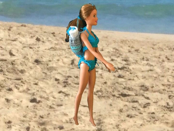 Häkelanleitung Bikini, Matchsack und Handtuch - für Anziehpuppe