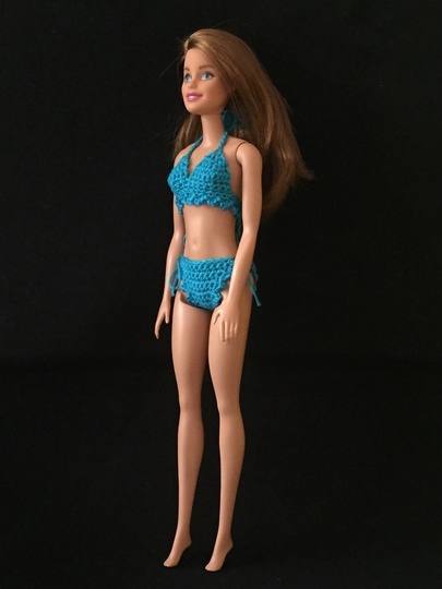 Häkelanleitung Bikini, Matchsack und Handtuch - für Anziehpuppe