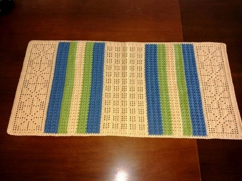 Häkelanleitung für Tischläufer # Sommerwiese #