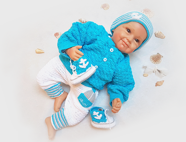Häkelanleitung Babyset ~ Ahoi ~ Größe 50 - 68