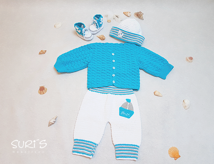 Häkelanleitung Babyset ~ Ahoi ~ Größe 50 - 68