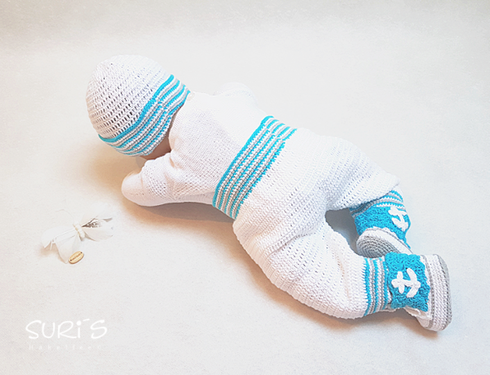 Häkelanleitung Babyset ~ Ahoi ~ Größe 50 - 68