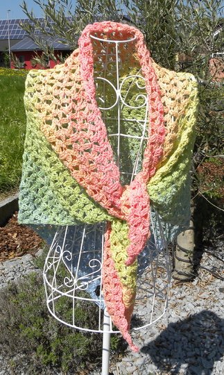 Tuch "Blütenzauber" mit 1 Bobbel Woolly Hugs-COTTON häkeln