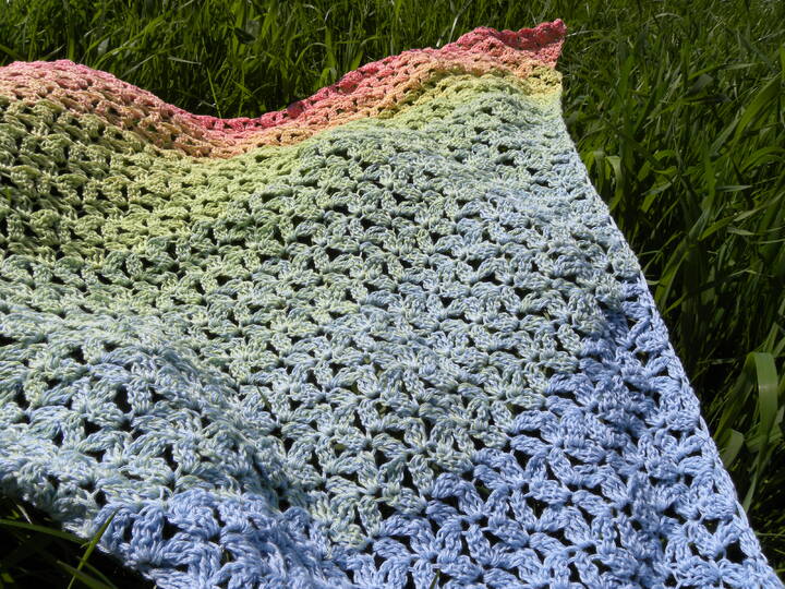 Tuch "Blütenzauber" mit 1 Bobbel Woolly Hugs-COTTON häkeln