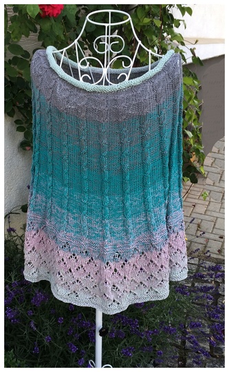 Poncho "MUSTER-DUO" mit 1 Bobbel Woolly Hugs sticken