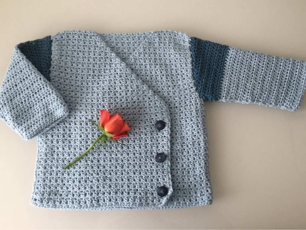 Häkelanleitung Wickeljacke Baby 0-12 Monate