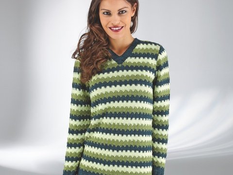 Strickanleitung Damenpullover "Seidenglanz" 754106