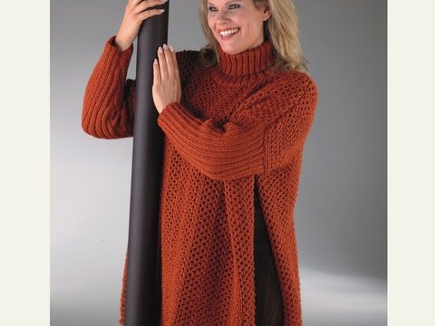 Strickanleitung Damenponchopullover "Sporty" 753102