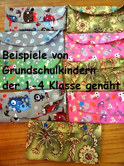 schnelles Täschchen nähen mit 2 Fächern aus einem Stoffstück und nur 2 Nähten