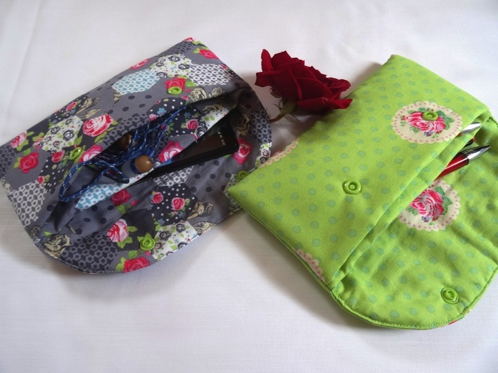 schnelles Täschchen nähen mit 2 Fächern aus einem Stoffstück und nur 2 Nähten