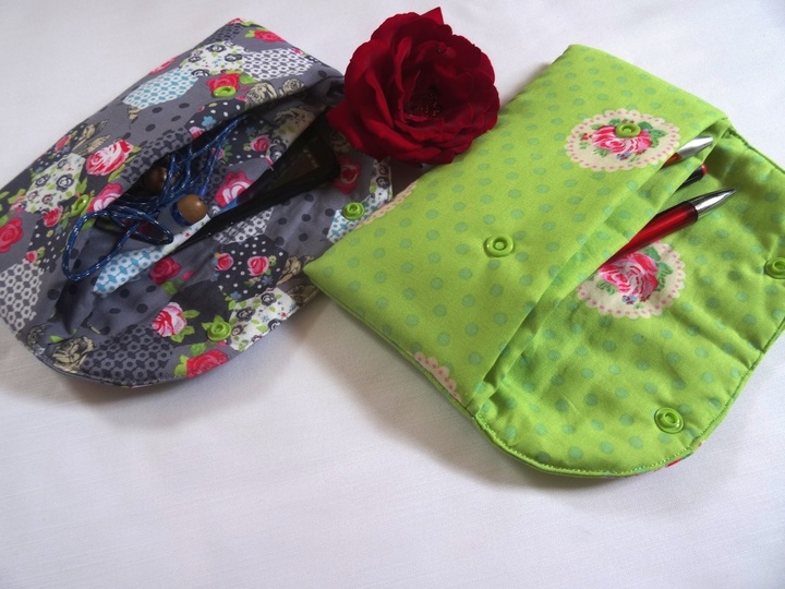 schnelles Täschchen nähen mit 2 Fächern aus einem Stoffstück und nur 2 Nähten