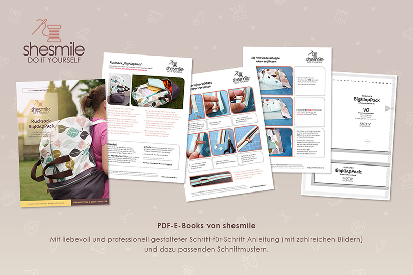 Rucksack "BigKlapPack" (Nähanleitung & Schnittmuster für 2 Größen)