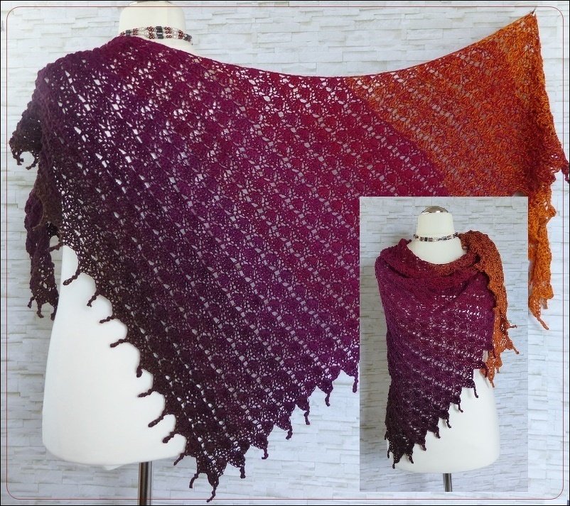 "Drisgon" gehäkelter Drachenschwanz / Dreieckstuch