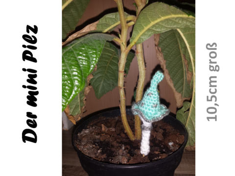 Häkelanleitung Blumenstecker - Der mini Pilz