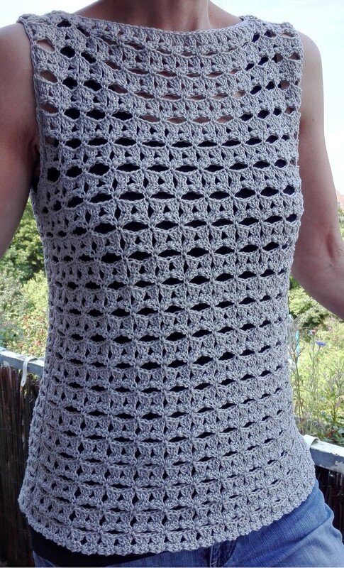 Sommer - Häkeltop Kästchen-Loch-Muster Gr. S - XXL - Bild 4