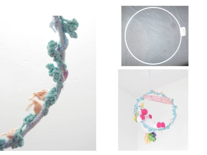 Einhorn Happy New Day Kranz zum Häkeln