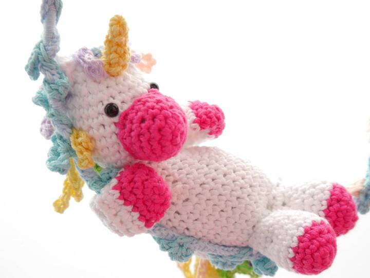 Einhorn Happy New Day Kranz zum Häkeln