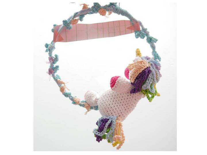 Einhorn Happy New Day Kranz zum Häkeln