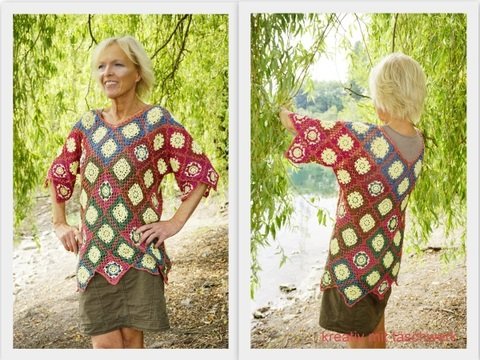 Häkelanleitung Pullover, Tunika "Tutti Paletti" , leicht an alle Größen anpassbar