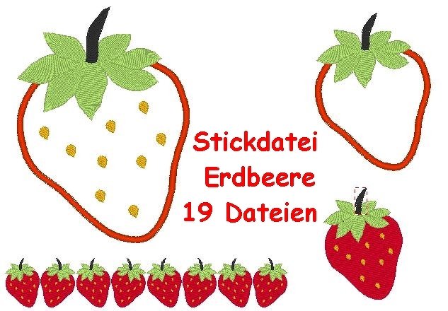 Stickdatei Erdbeere