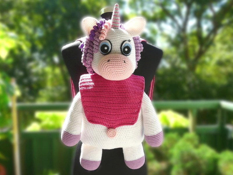 Häkelanleitung Einhorn Kinderrucksack