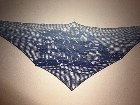 Motivtuch : Meerjungfrau (Häkelanleitung)