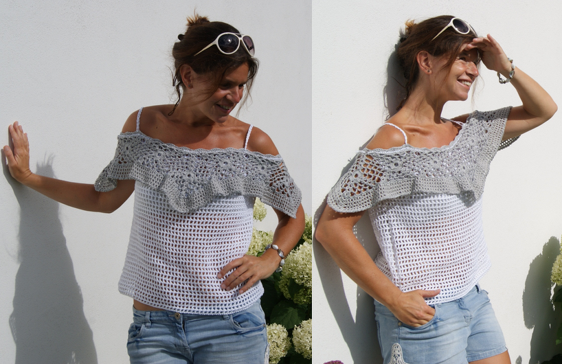 Häkeltop PRETTY (Gr. S/M und L/XL - leicht an alle Größen anzupassen)