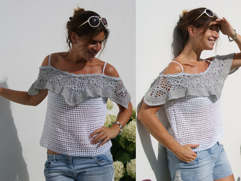 Häkeltop PRETTY (Gr. S/M und L/XL - leicht an alle Größen anzupassen)