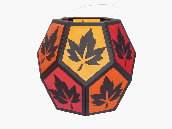 St. Martins-Laterne mit Herbstblättern - Bastelvorlagen und Anleitung