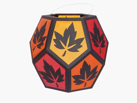 St. Martins-Laterne mit Herbstblättern - Bastelvorlagen und Anleitung