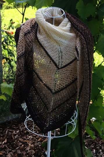 Tuch "Weinlese" mit 1 Woolly Hugs BOBBEL-COTTON stricken