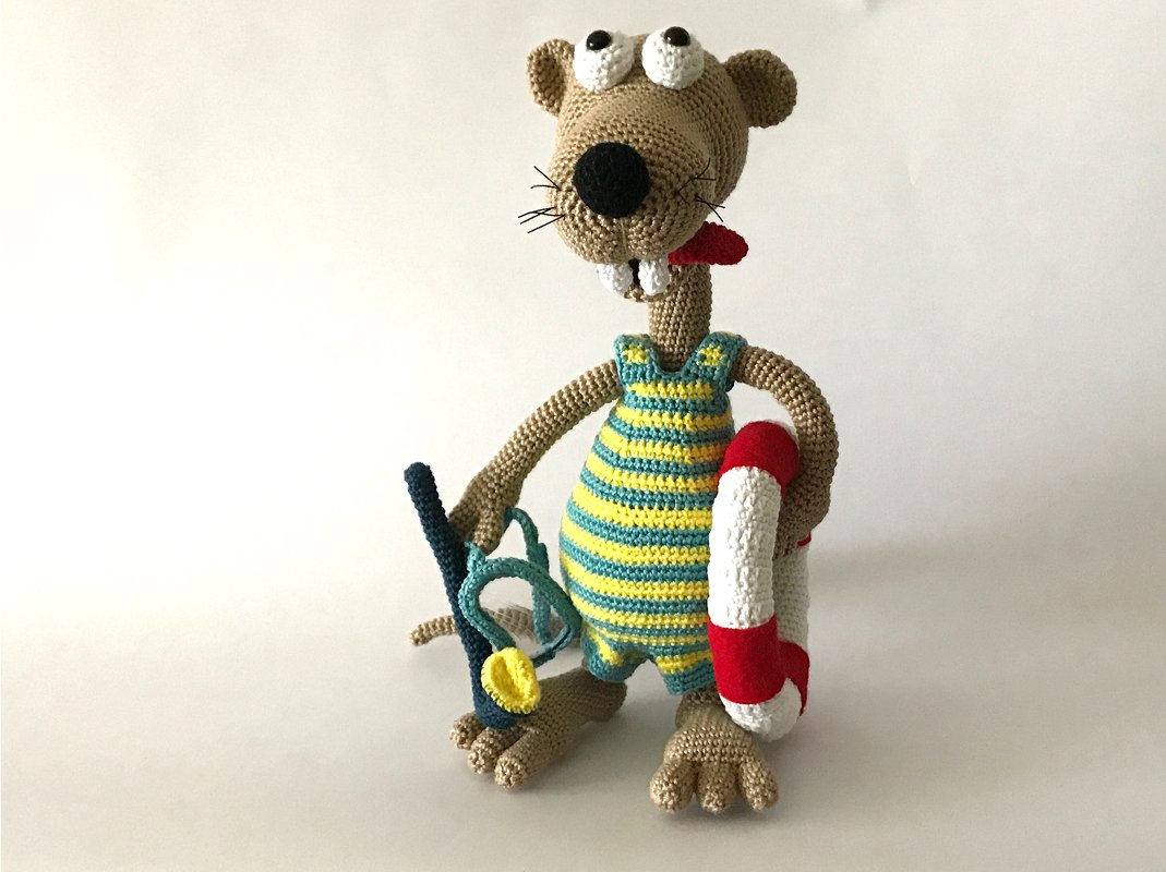 Seppl  das bayrische Wiesel, im Bade-Outfit, Häkelanleitung - Bild 8