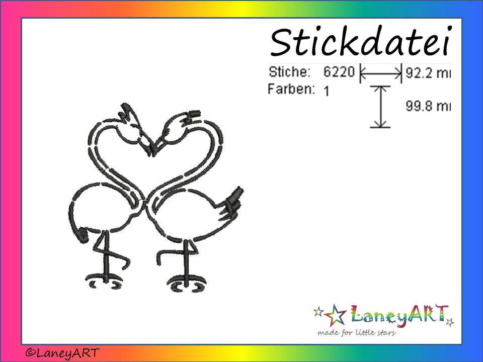 Stickdatei "Flamingo Love"