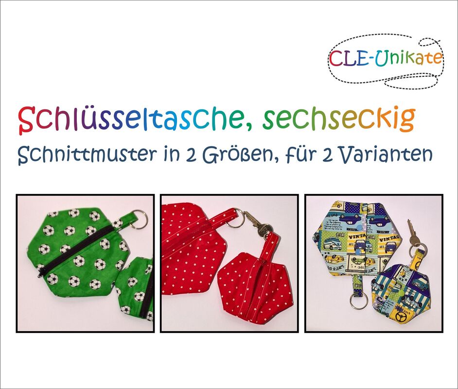 Schlüsseltasche, sechseckig