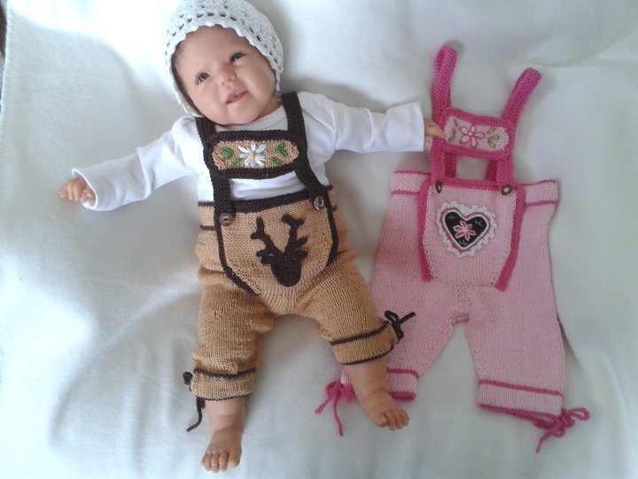 Lederhose Strickanleitung in 2 Größen